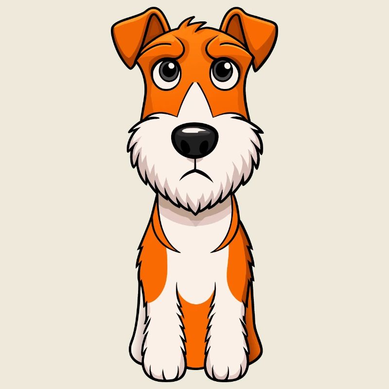 Fox terrier à fil poursuivant l’œuvre d’art de chiot écureuil