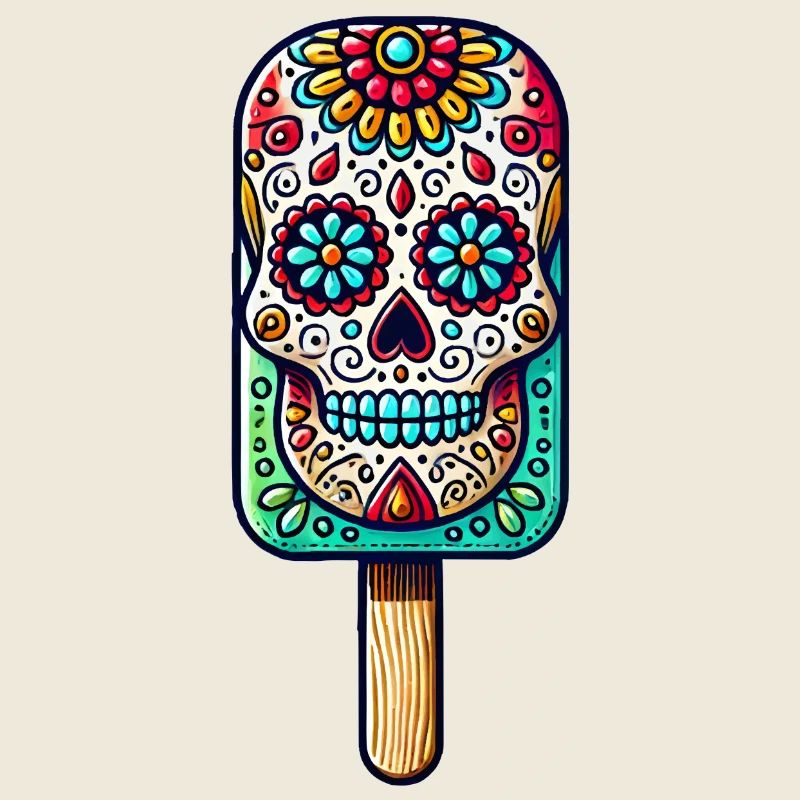 witziges Skull-Eis-Motiv - Día de Muertos