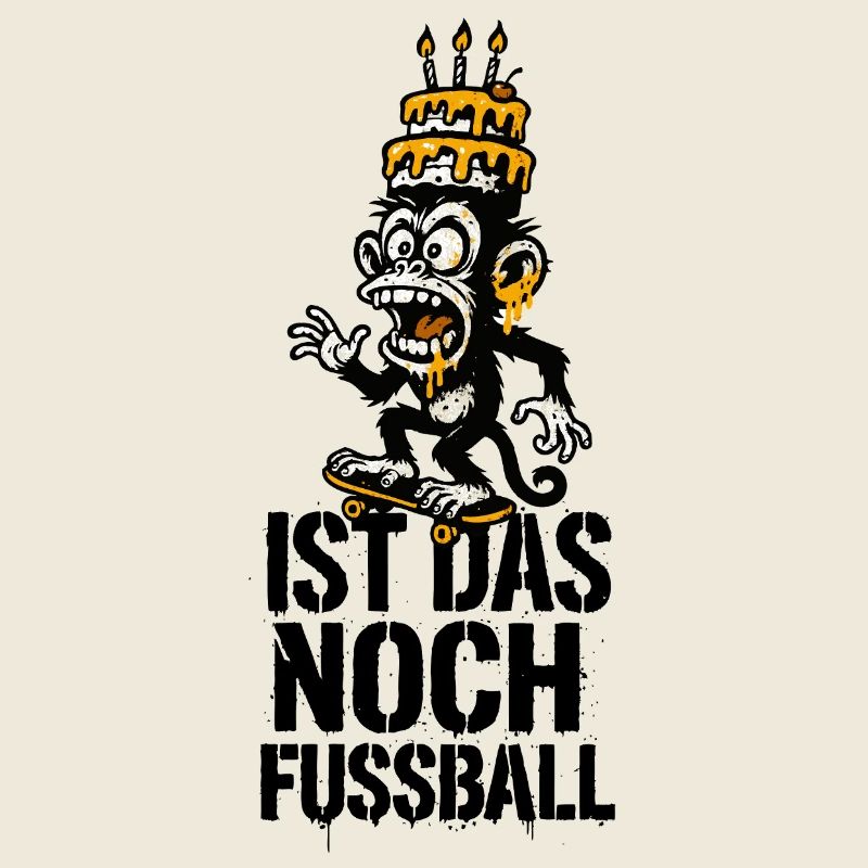 Wilder Affe mit Geburtstagskuchen