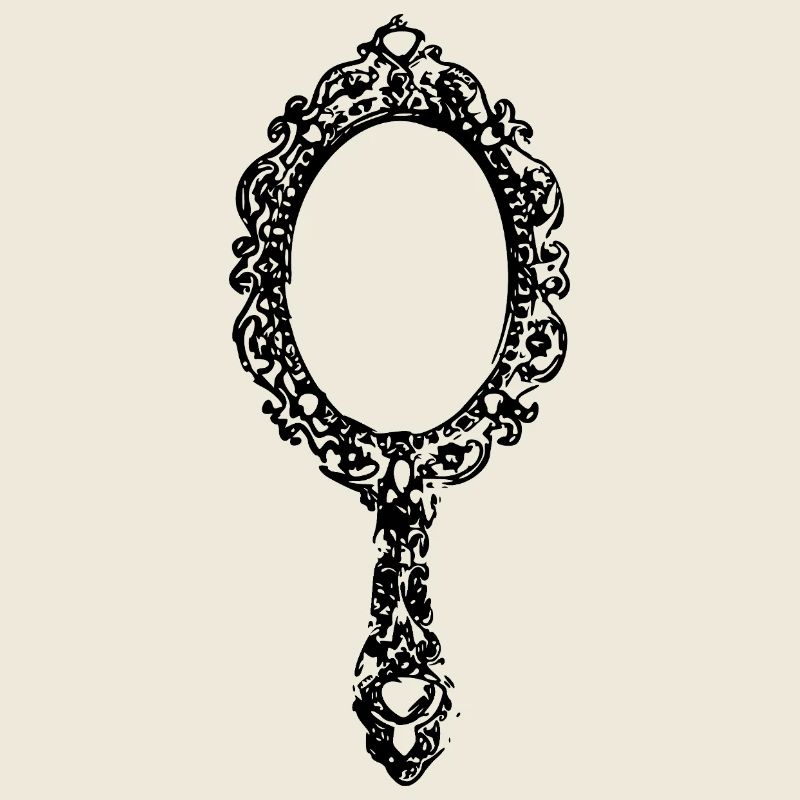 Silhouette de miroir à main vintage