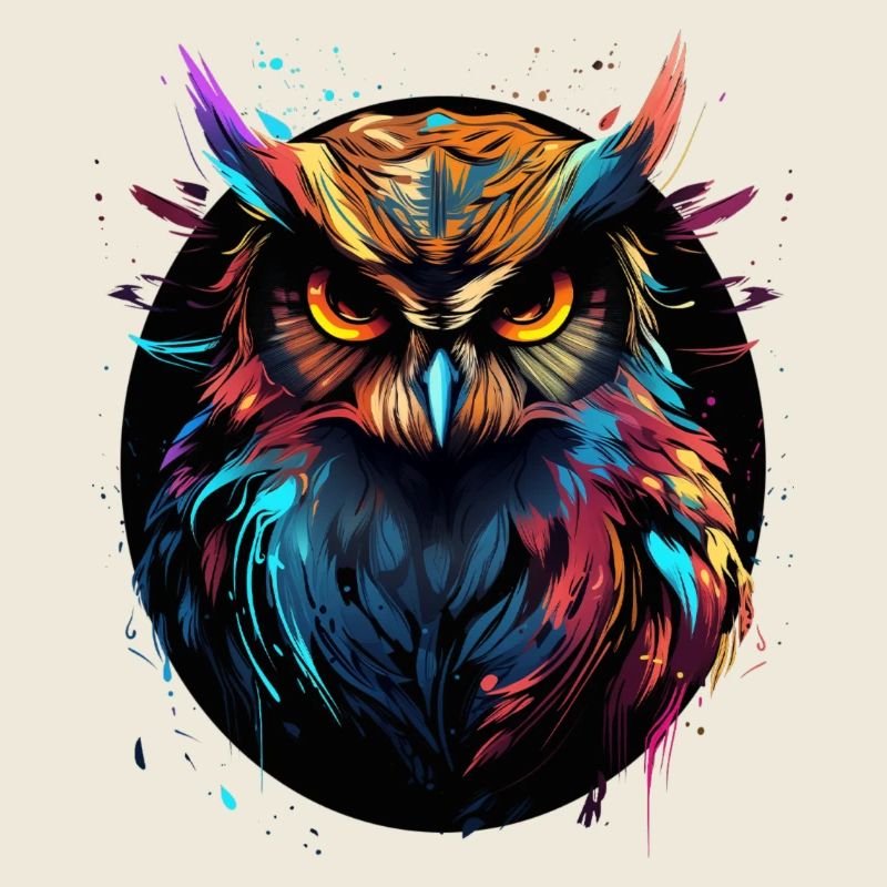 Eule SPLATTER Vogel Bunt