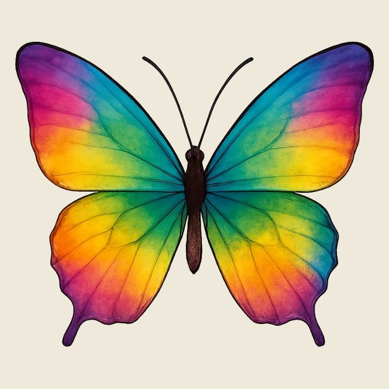 Papillon à l’aquarelle – Farbenfroher Schmetterling