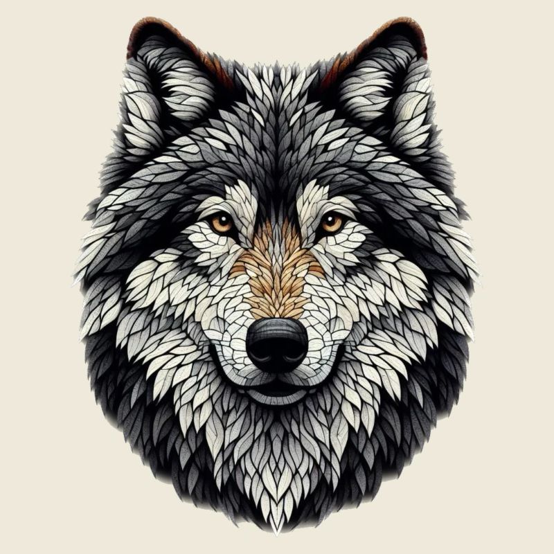 Wolf in mosaic style