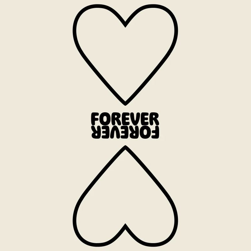 Motif de relation de couple en miroir Heart Forever