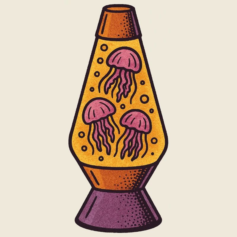 Effet lampe à lave méduse néon