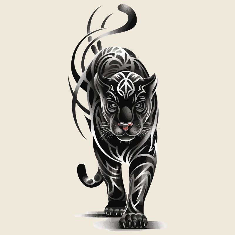 Tribal Tiger - Schwarzweiß Raubkatze