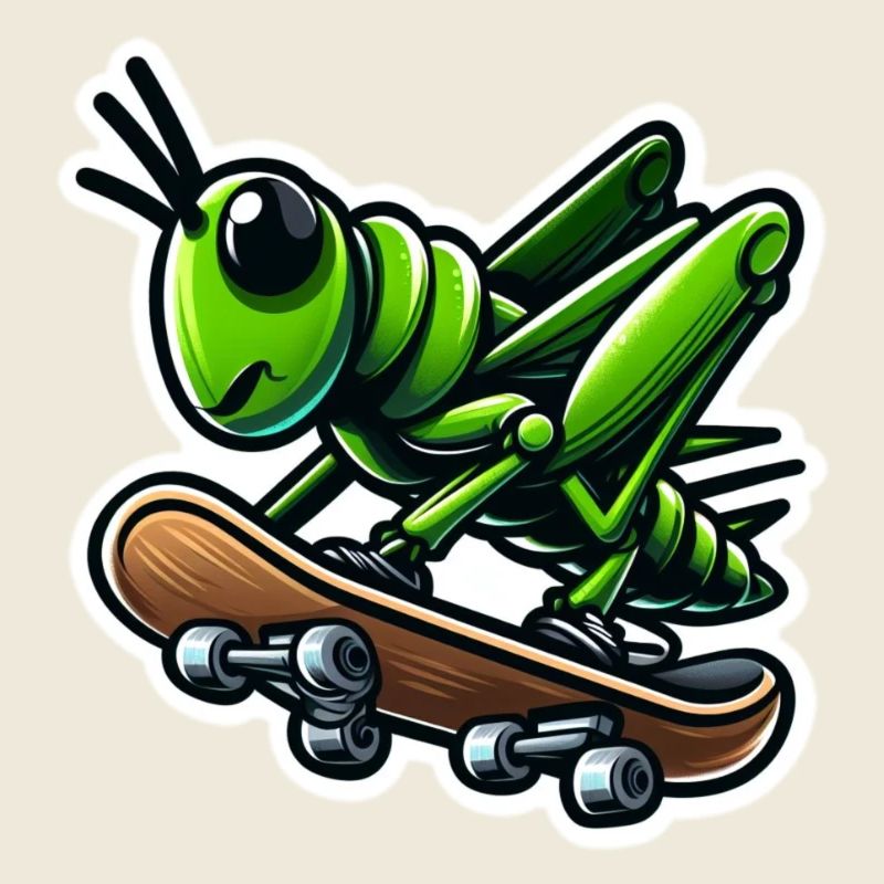 Grasshopper skateboarding
