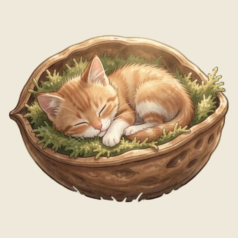 Chaton nid endormi