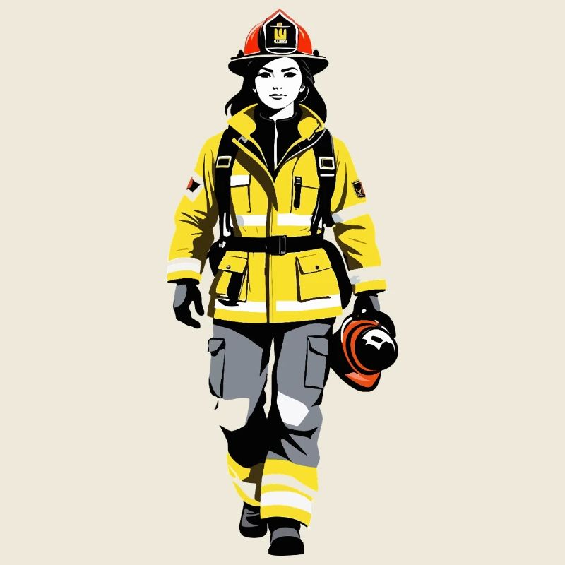 Feuerwehrfrau - Beruf Design Sticker