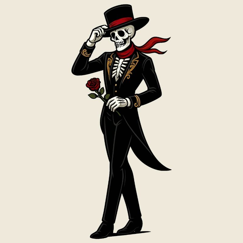 Skeleton Gala-Mariachi Rose