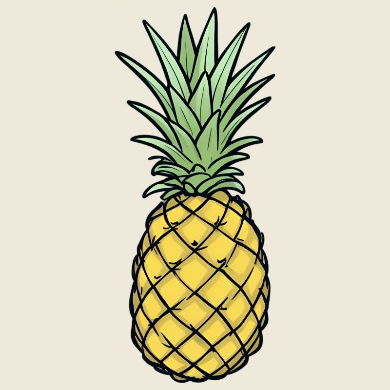 Ananas Comic Style Bunt Sommer