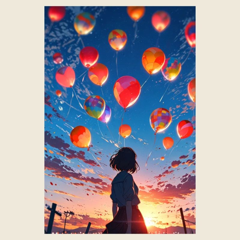 Fille avec des ballons