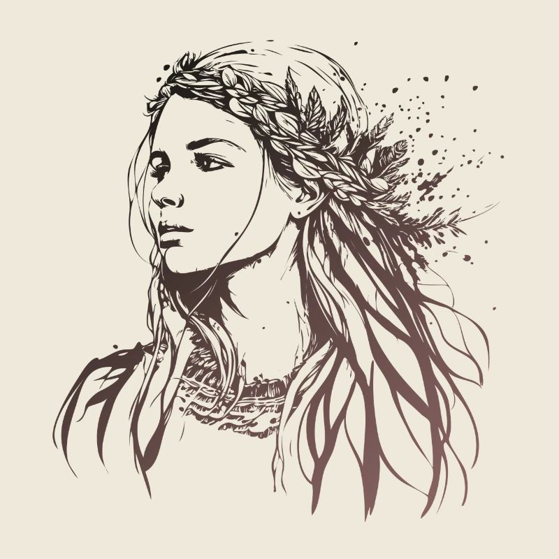 Frau Portrait Boho Style