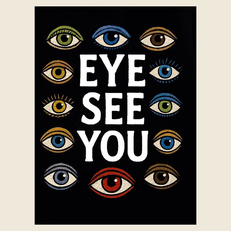 Eye Slaughter with Multicolored Eyes and Text