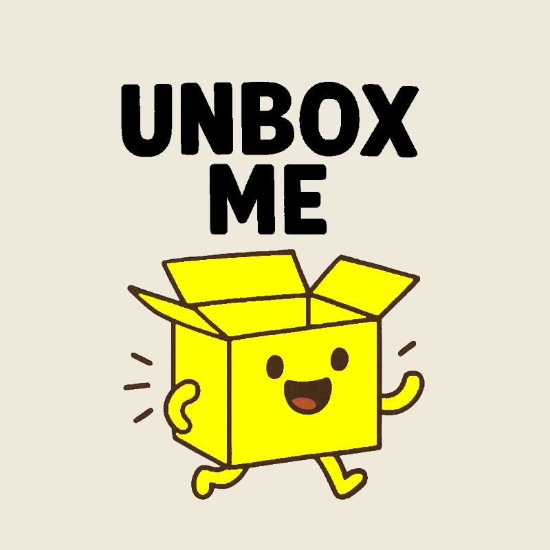 Cheerful Box Character Illustration