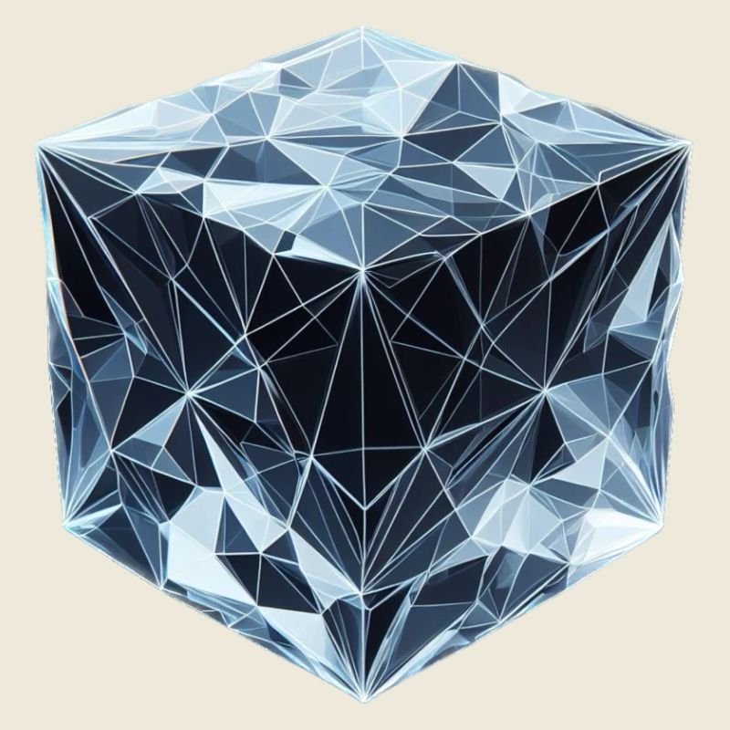 Un glaçon de style polygonal