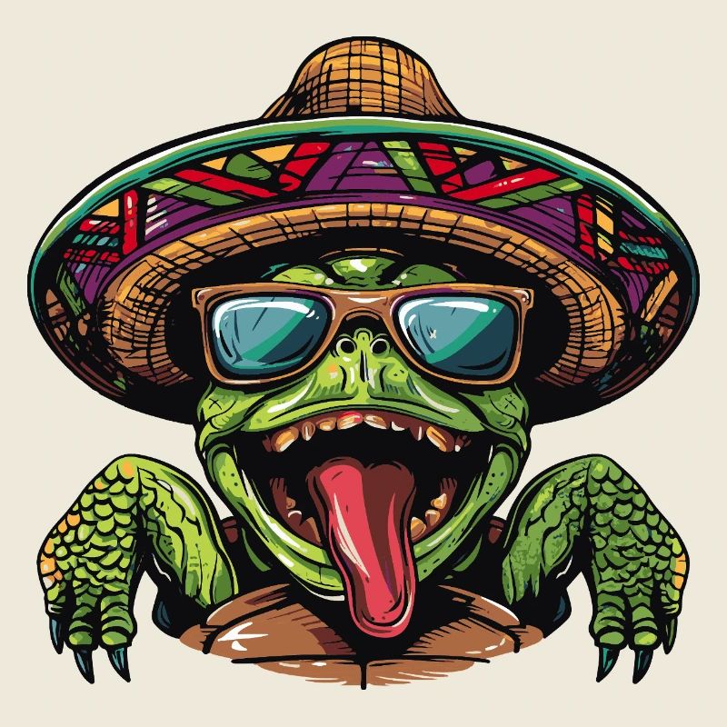 Turtle Comic Funny Sombrero