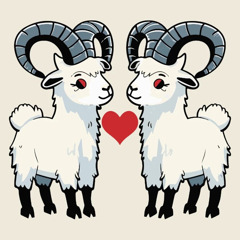Chèvre de montagne Couple Chèvre Saint-Valentin