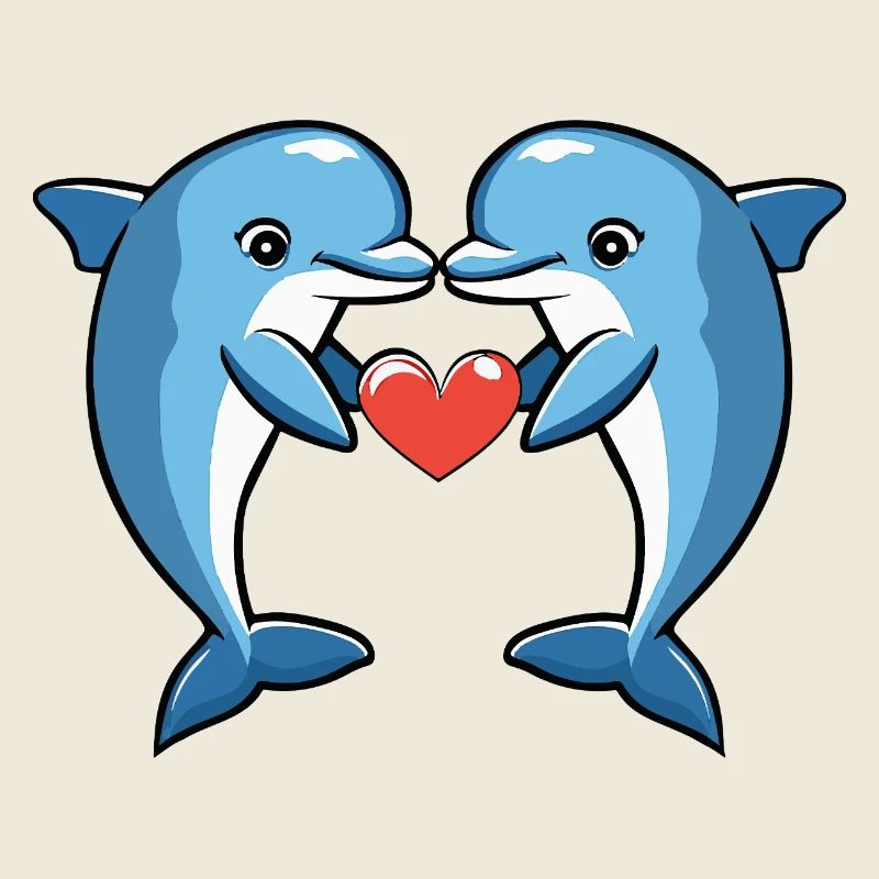 Delfin Paar Valentinstag