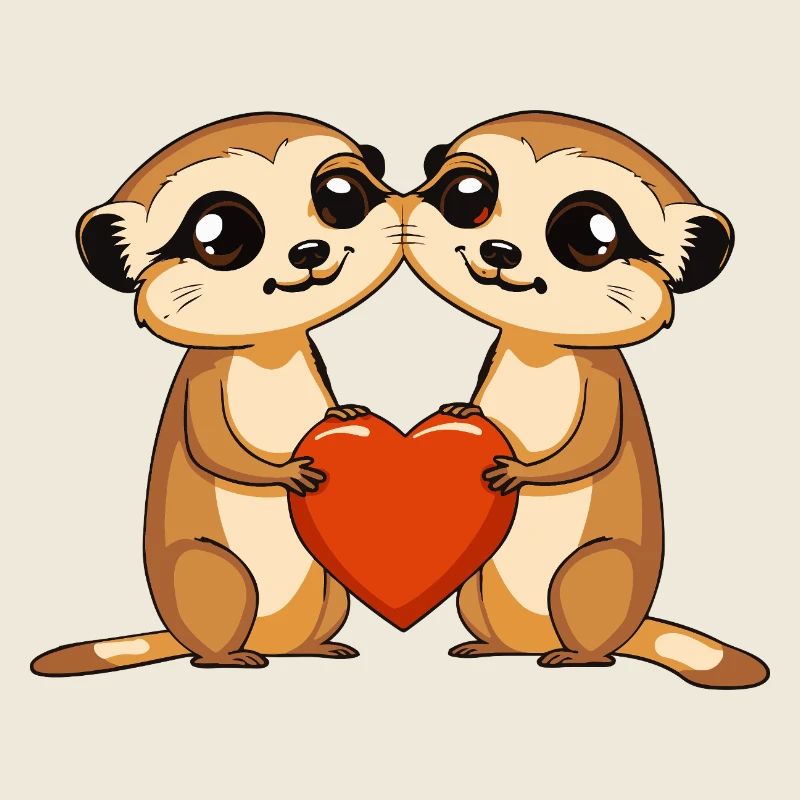 Erdmännchen Paar Valentinstag