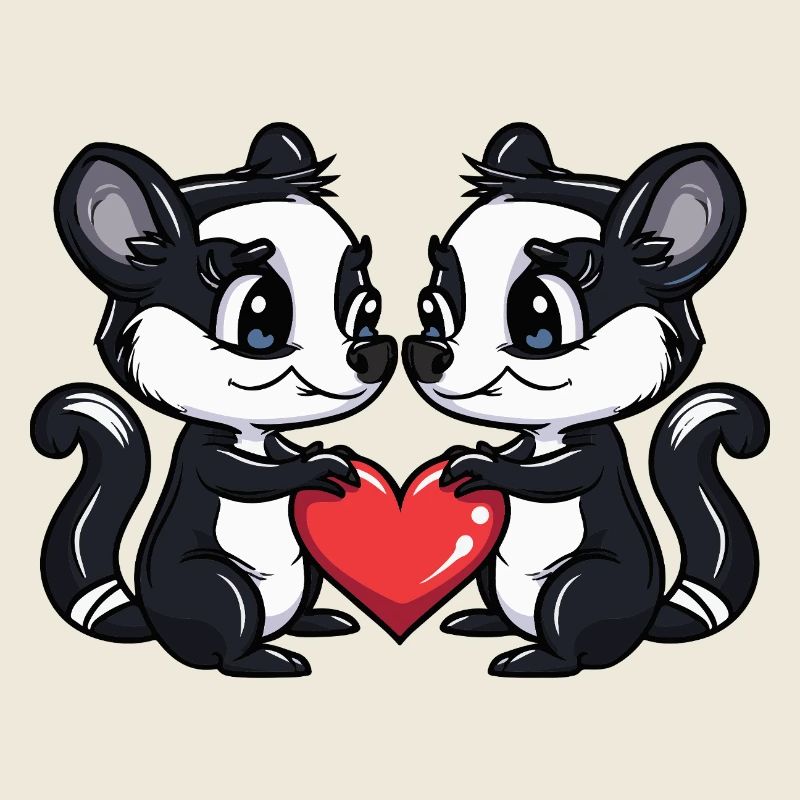 Skunk Couple Saint-Valentin