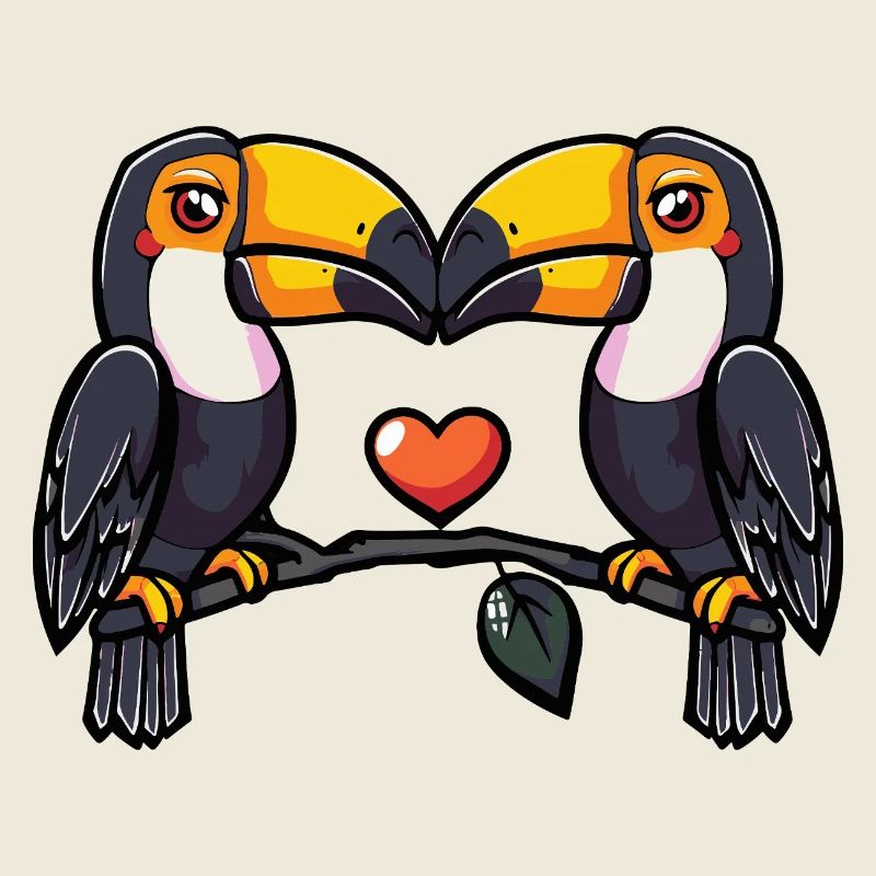 Tukan Vogel Paar e Valentinstag