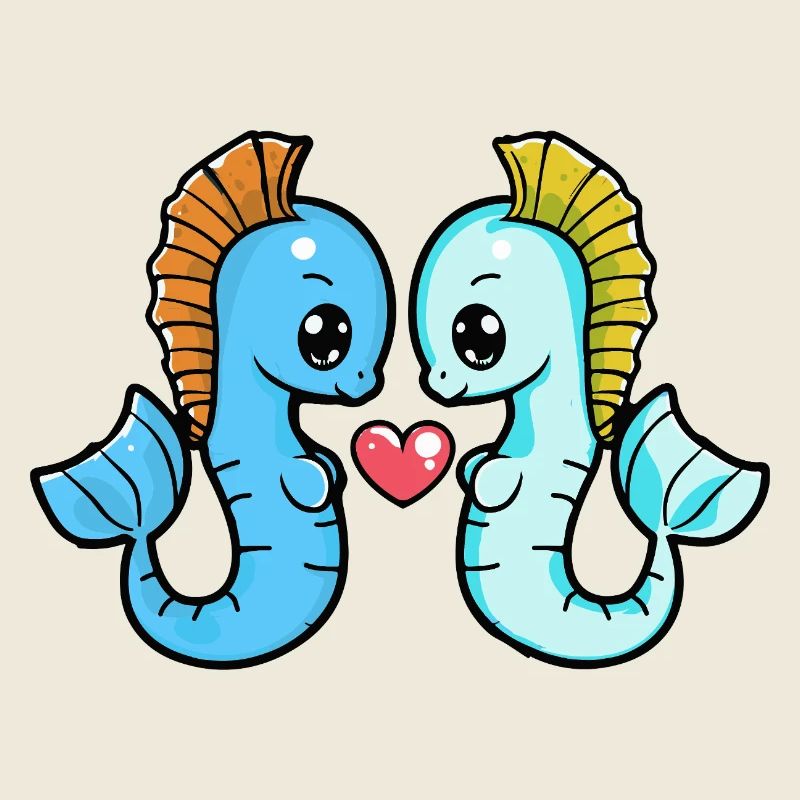 Hippocampe Couple Saint-Valentin