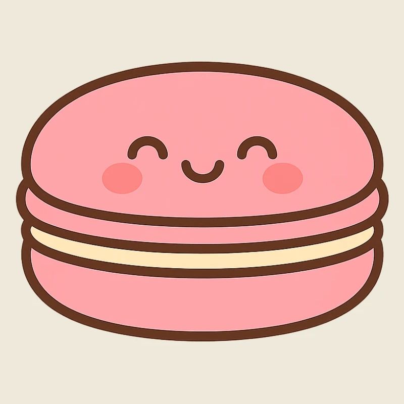 Kawaii pink smile macaron