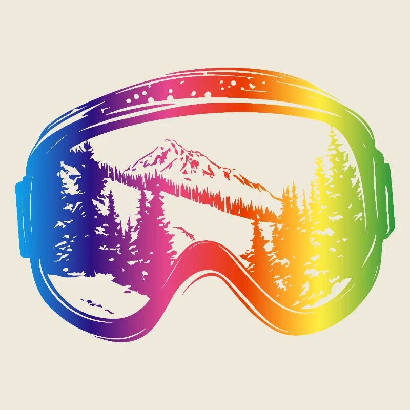 Skibrille Piste Berge Bunt