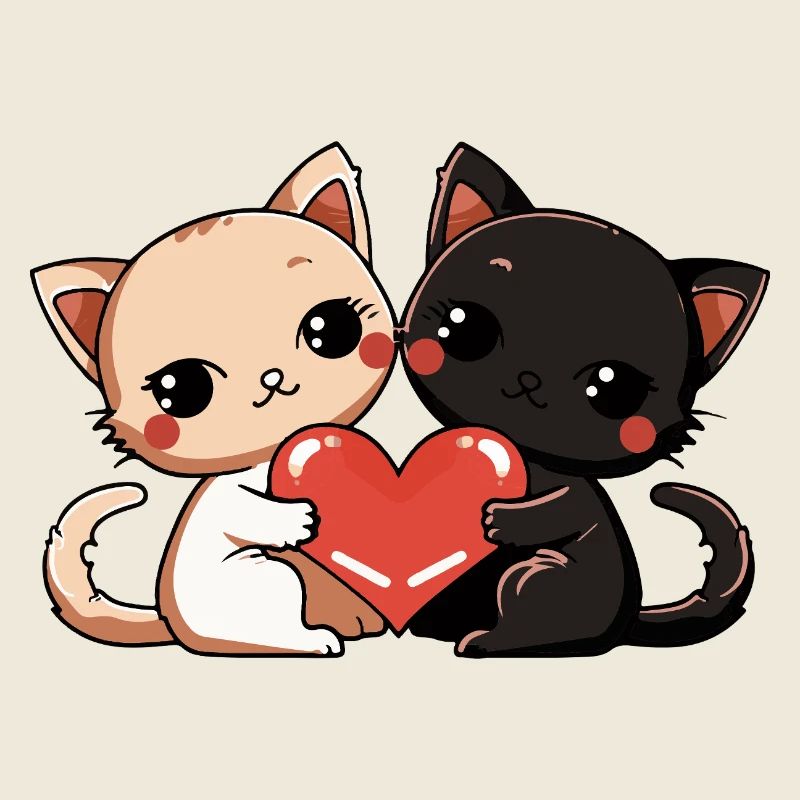 Katze Paar Valentinstag