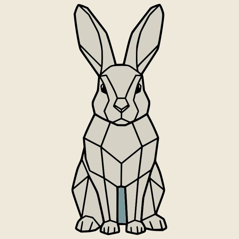 Geometrischer Hase Low Poly Modern