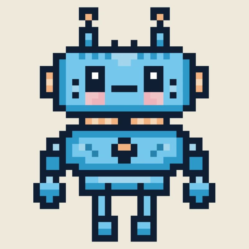 Süßer Pixel-Art-Roboter – Süßer Retro-Gaming-Roboter