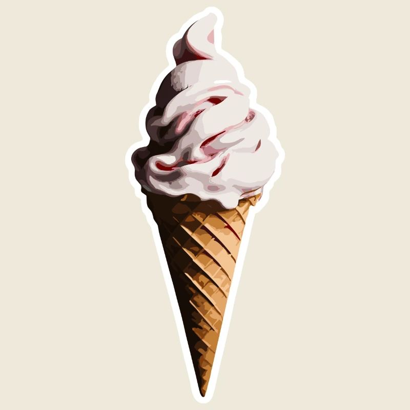 Crème glacée / Été / Soleil / Gaufre