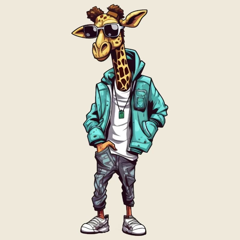 Style hip hop girafe coloré