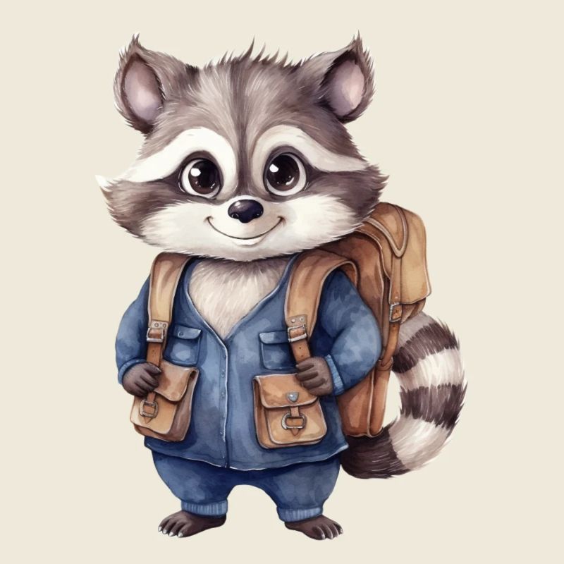 Waschbär Schulanfang