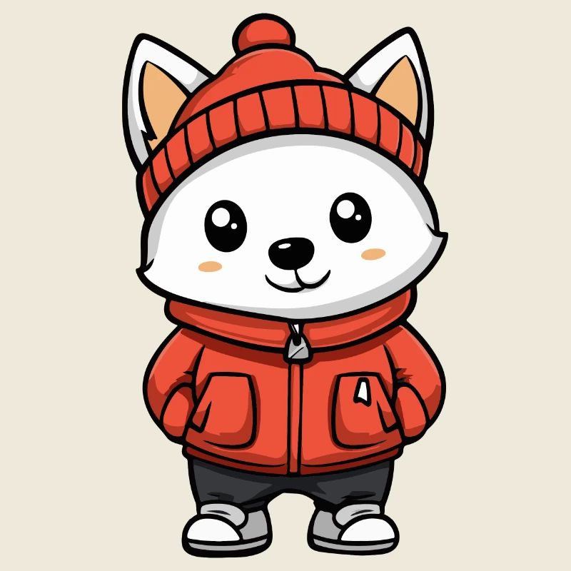 Chien Samoyède Hiver