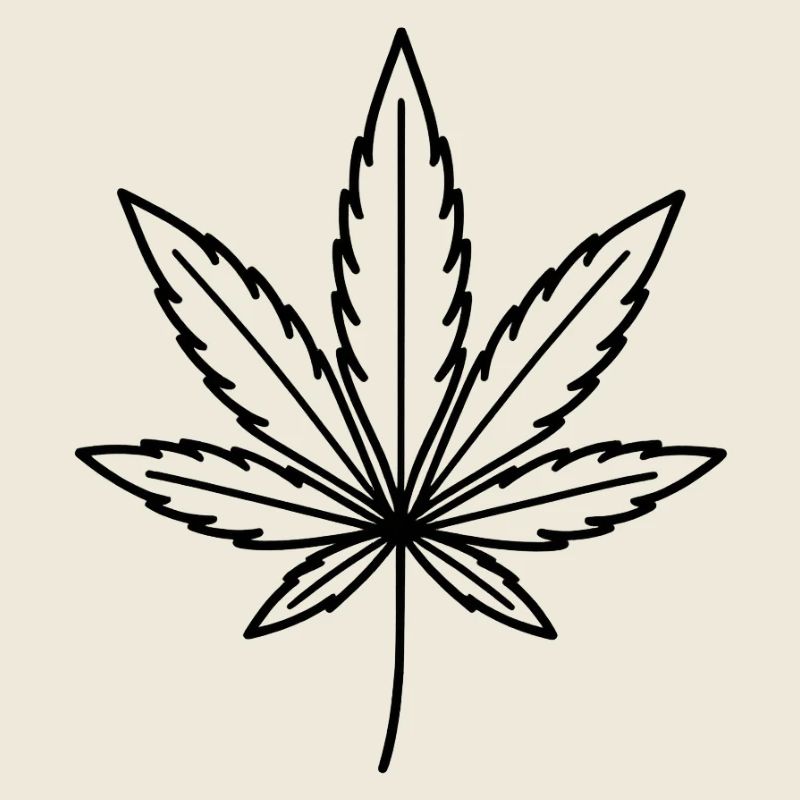 Linienkunst Cannabisblatt