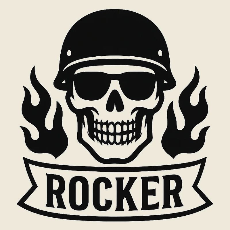 Flames Skull Rocker