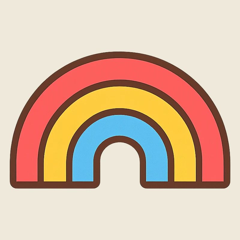 Heller Retro-Regenbogen