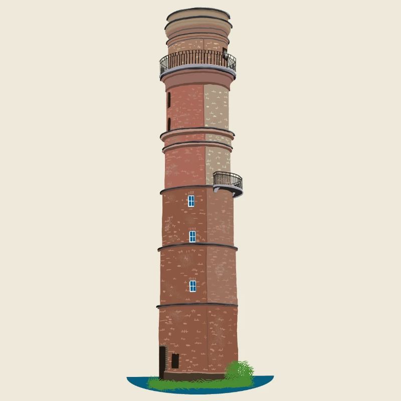 Old lighthouse Travemünde without text, drawing