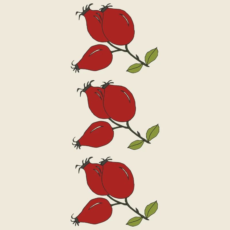 Red Berry Branch Illustration