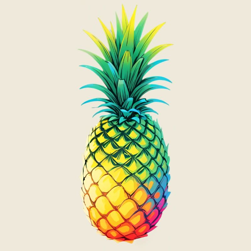 Rainbow Pineapple Illustration