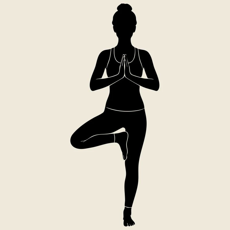 Silhouette de yoga en posture de l’arbre