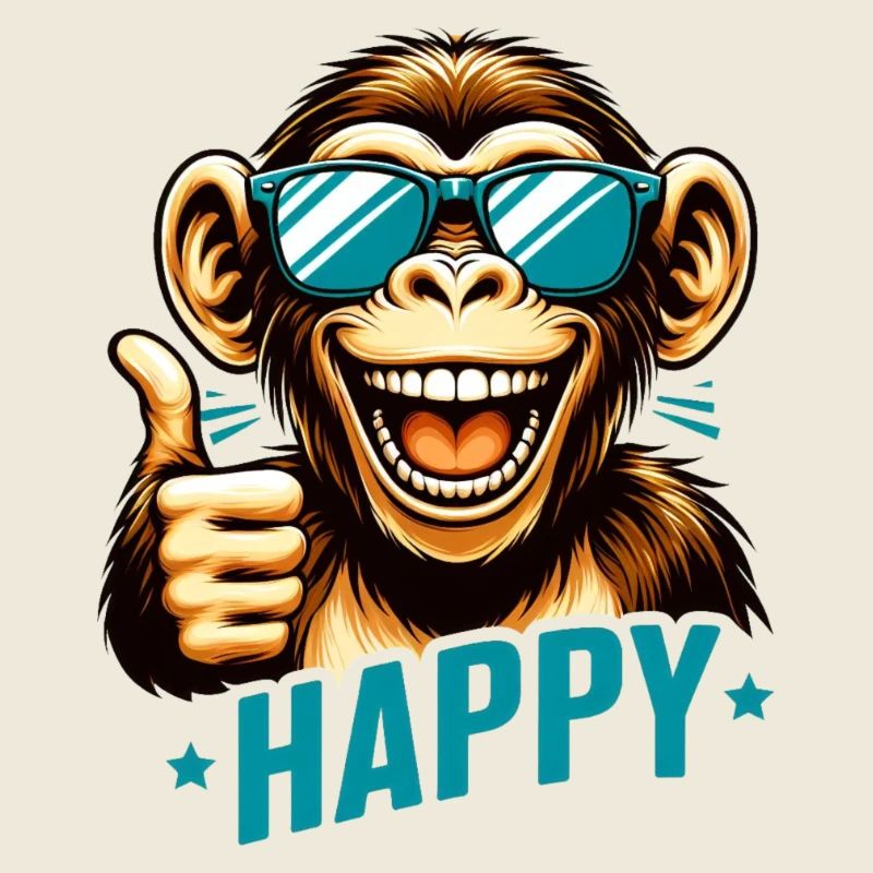 "Happy-go-Lucky Monkey: The coolest monkey in the jungle