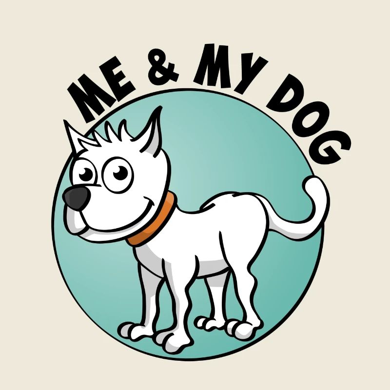 Moi et mon chien. Dessin joyeux d’un chien