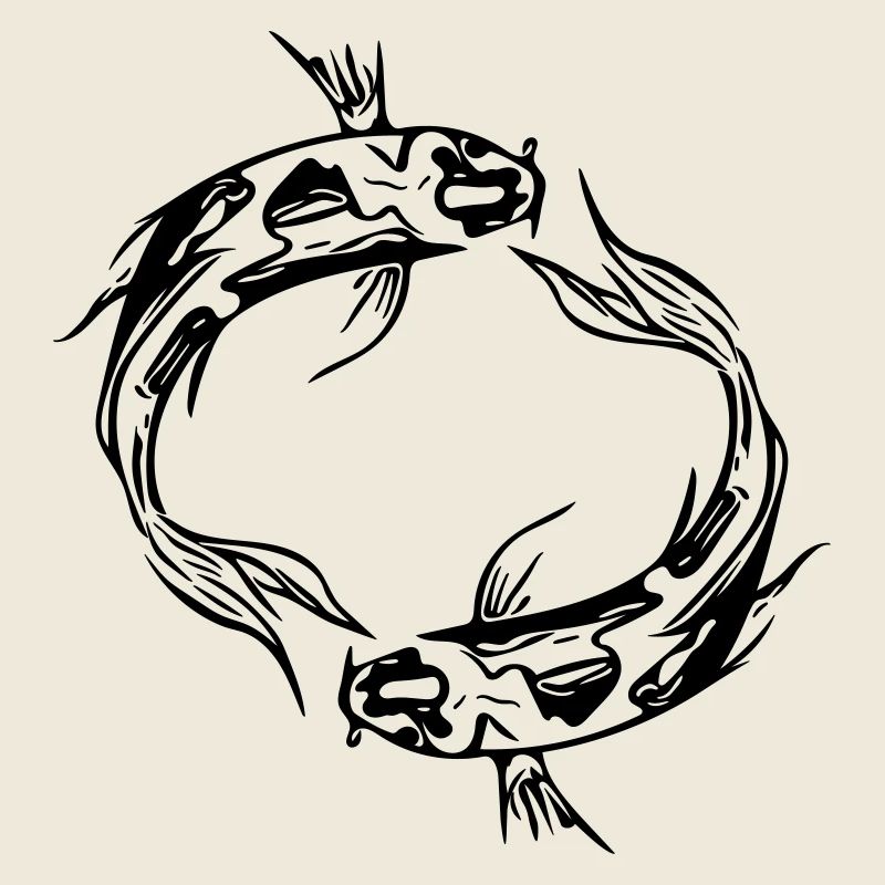 Deux poissons vector Koi Carpe