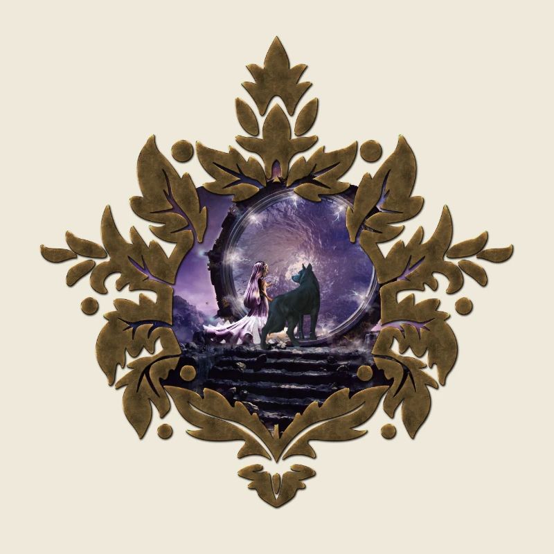 Eine Fee und ein dunkler Wolf