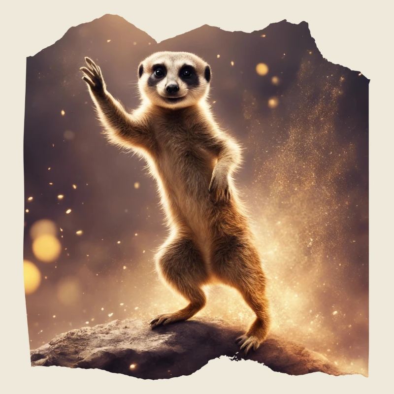 Tanzendes Erdmännchen in Glitzer