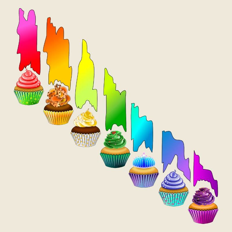 Regenbogen Cupcake