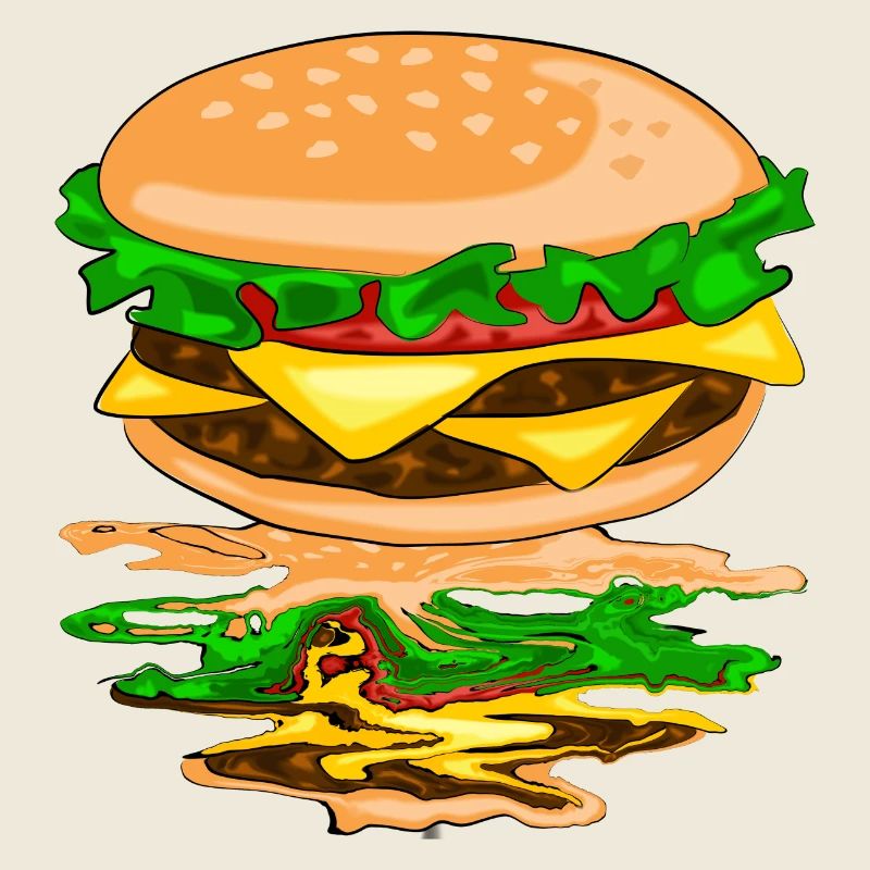 Hamburger avec un reflet